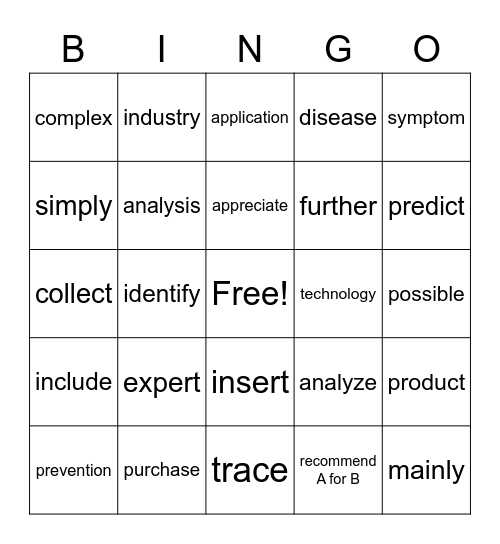 Lesson 7 Bingo Card