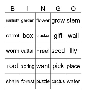 starter 3 Bingo Card