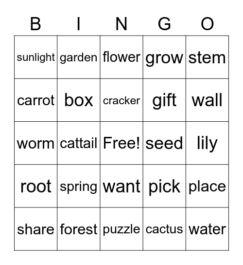 starter 3 Bingo Card