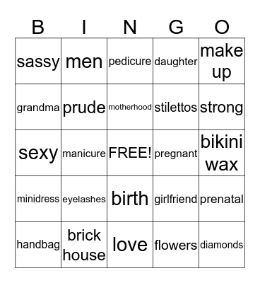 Ladies Night Bingo Card
