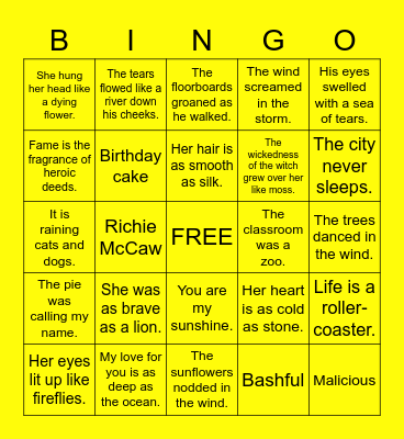 Room 11 -- Language Features Bingo! Bingo Card