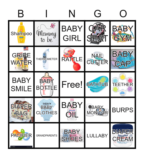 VANESSA'S BABY SHOWER Bingo Card