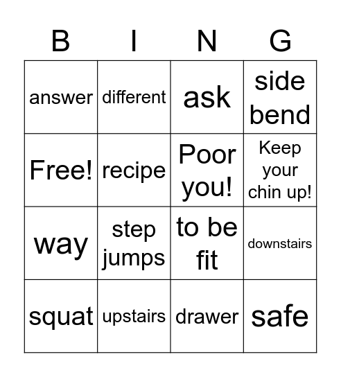 :) Bingo Card