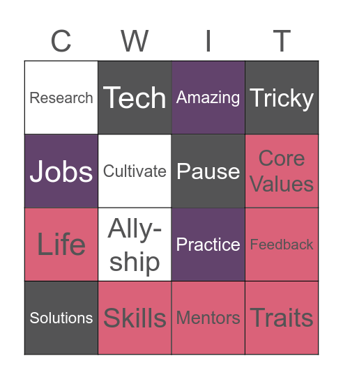 CWIT Summit 2020 - Day 2 Bingo Card