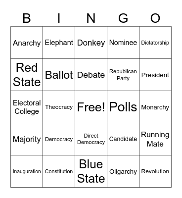 Government Bingo Card