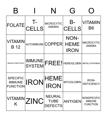 CHAPTER 12 Bingo Card
