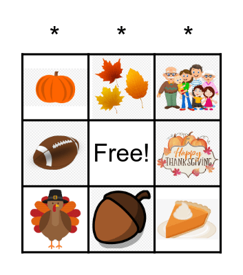 Thanksgiving Bingo Card