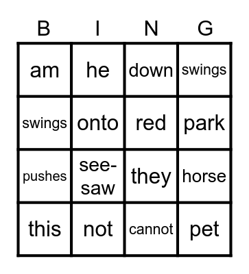 The Big Horse Bingo Card