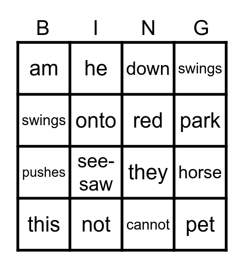 The Big Horse Bingo Card