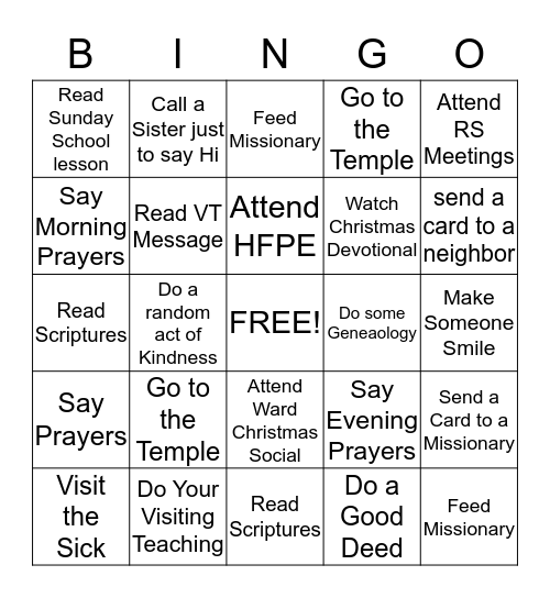 RS HFPE BINGO Card