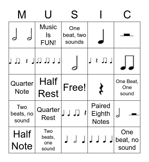 Music Bingo - 2nd Bingo Card