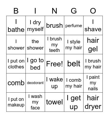 Rutina Diaria Bingo Card
