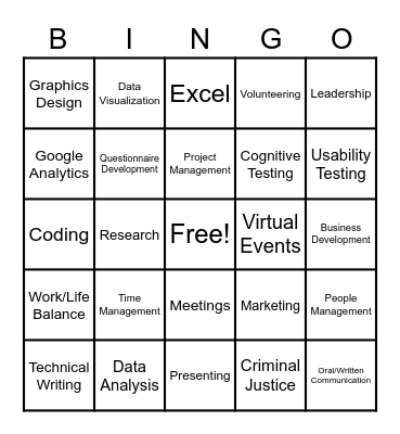 LEAD Networking Event Bingo Card Bingo Card