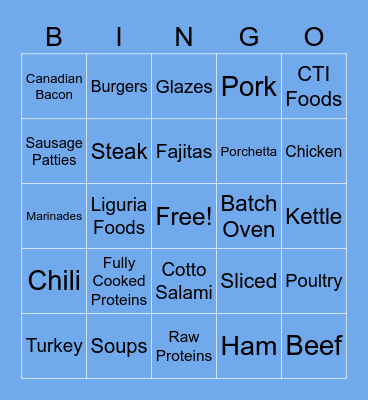 CTI FOODS Bingo Card