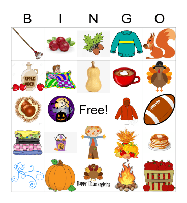 Fall Bingo Card