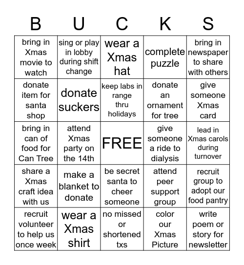 Merry Christmas Bingo Card