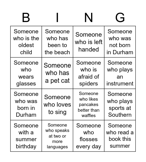 Breakout Bingo Card