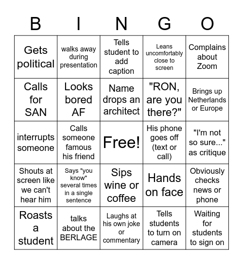 Vedran Bingo Card