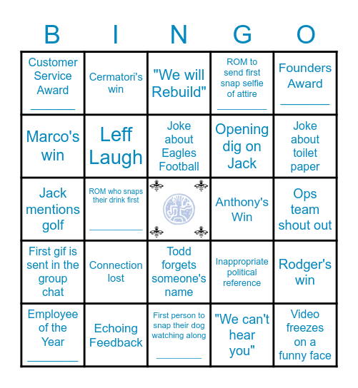 Ops Team Zoom Awards Bingo Card