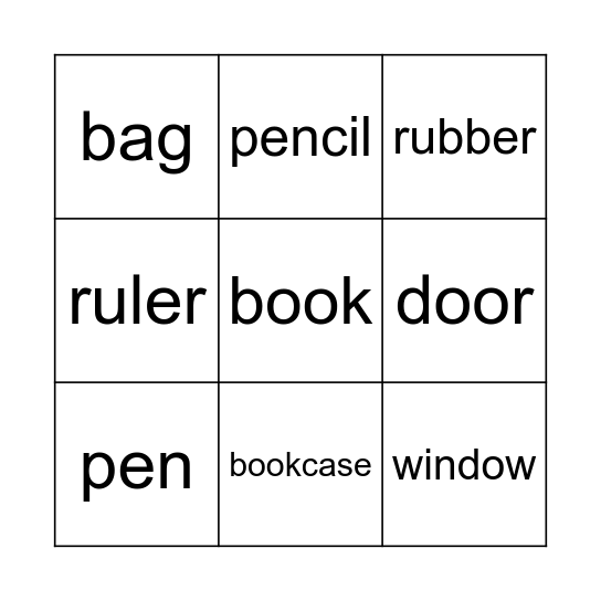 School things Bingo Card