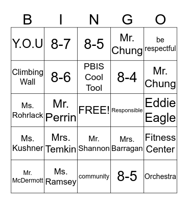 Succes Chute Bingo Card