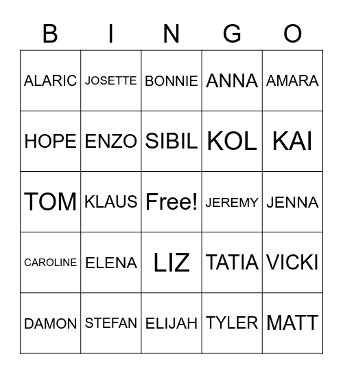 BINGO Card