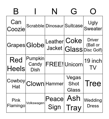 Thriftshop Bingo Card