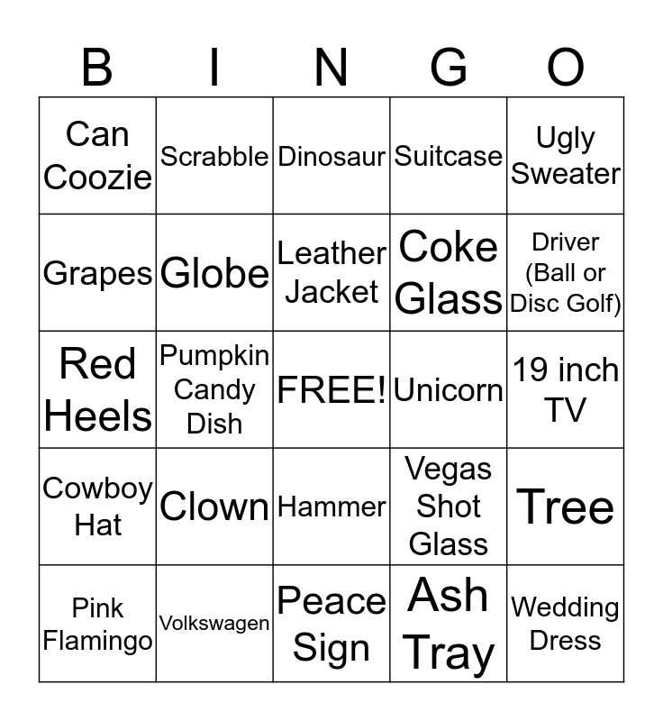 Thriftshop Bingo Card