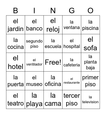 Alrededor Bingo Card
