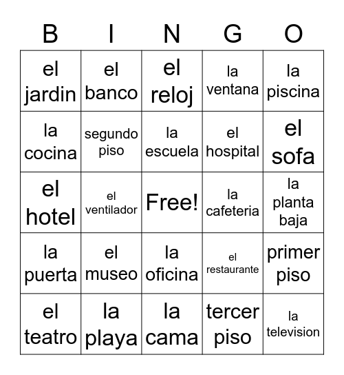 Alrededor Bingo Card