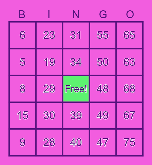 I Love Barb's Bingo!! Bingo Card
