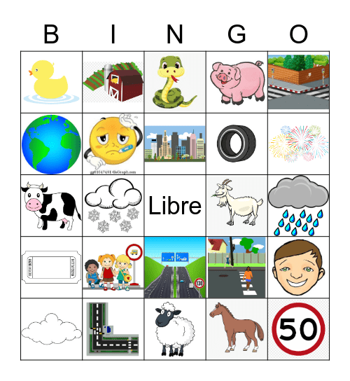 GAWNE Vocabulario de repaso 5 Bingo Card