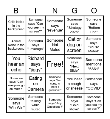 2020 CALIBRE Leadership Offsite Bingo Card