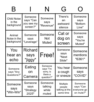 2020 CALIBRE Leadership Offsite Bingo Card