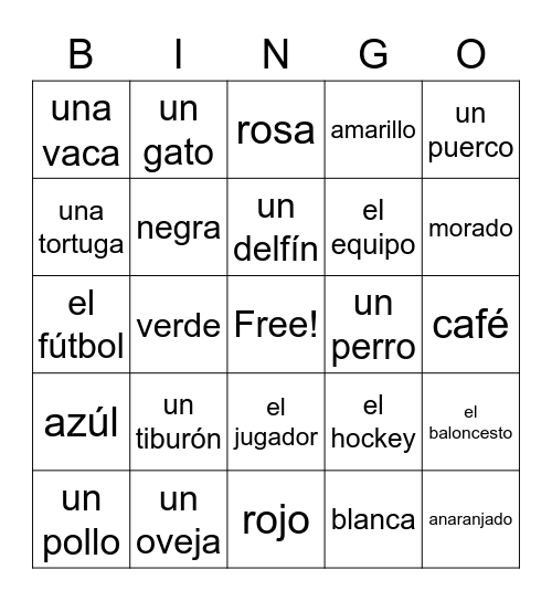 PALABRAS 3 (español) Bingo Card