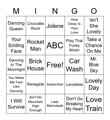 70s Throwback Mingo Bingo Card