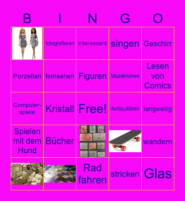 Deutsch Hobbys Bingo Card
