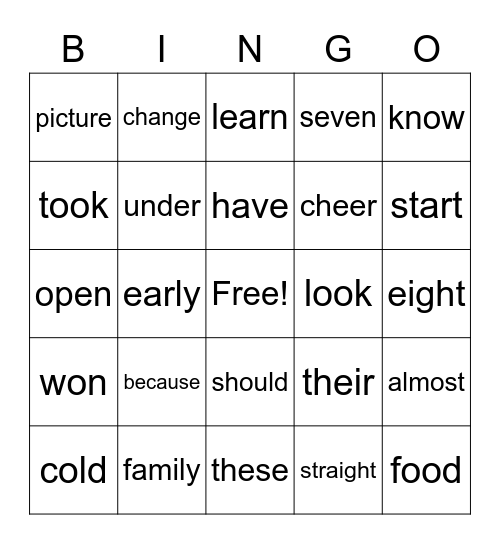 2 Bingo Card