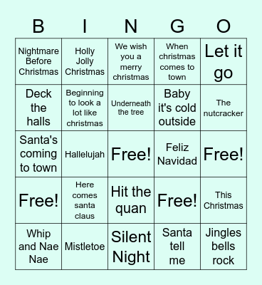 Virtual Christmas Party Bingo Card
