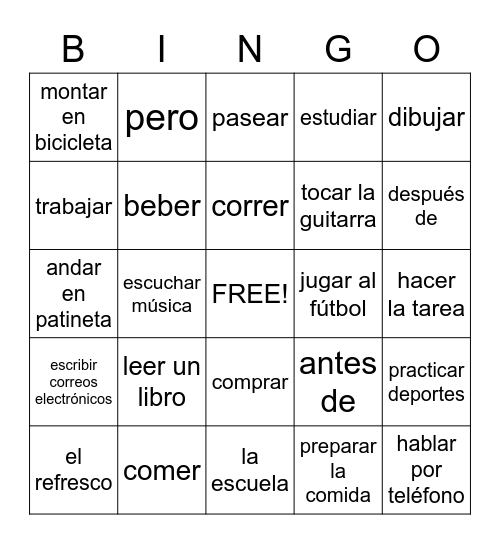 Unidad 1 Lecci n 1 Bingo Card
