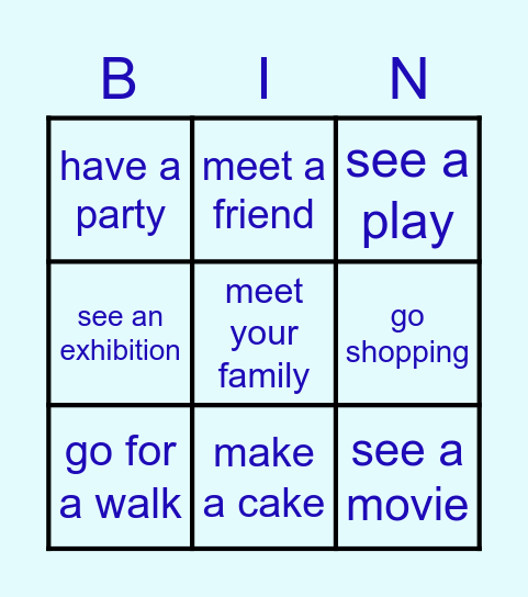 The shopping mall Bingo Card