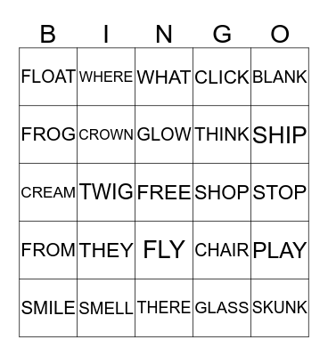 VOCABULARY Bingo Card