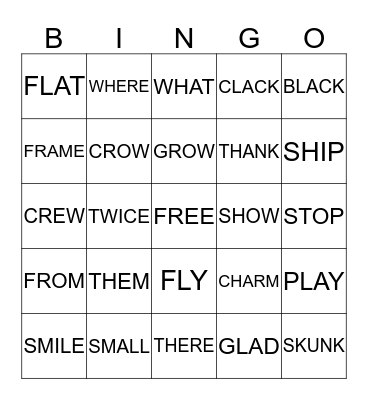 VOCABULARY Bingo Card