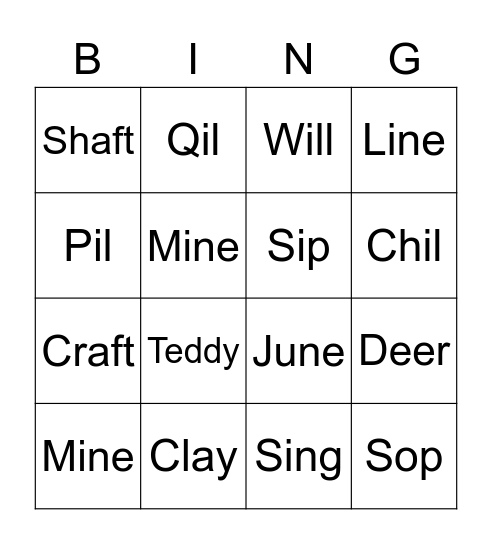 Sip Along Bingo Card