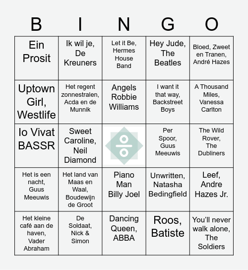 Online Cantus Music Bingo Card