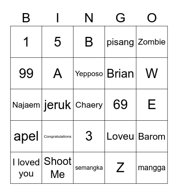 najaem. - Spring Bingo Card