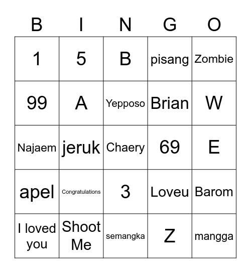 najaem. - Spring Bingo Card