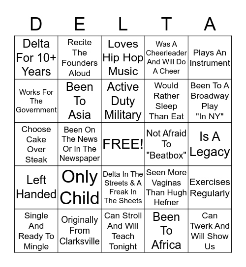 Get To Know Your Soror Bingo! Bingo Card