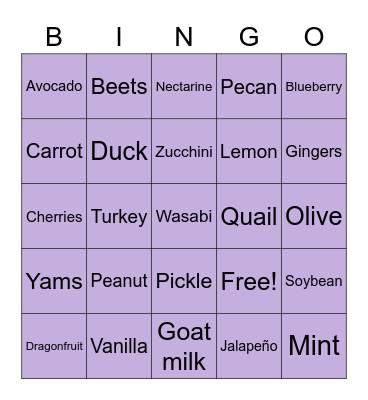 Ag Bingo Card