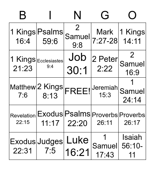 Bark Bingo! Bingo Card